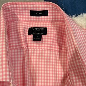 J. Crew Men's Pink Gingham Button-Down Shirt